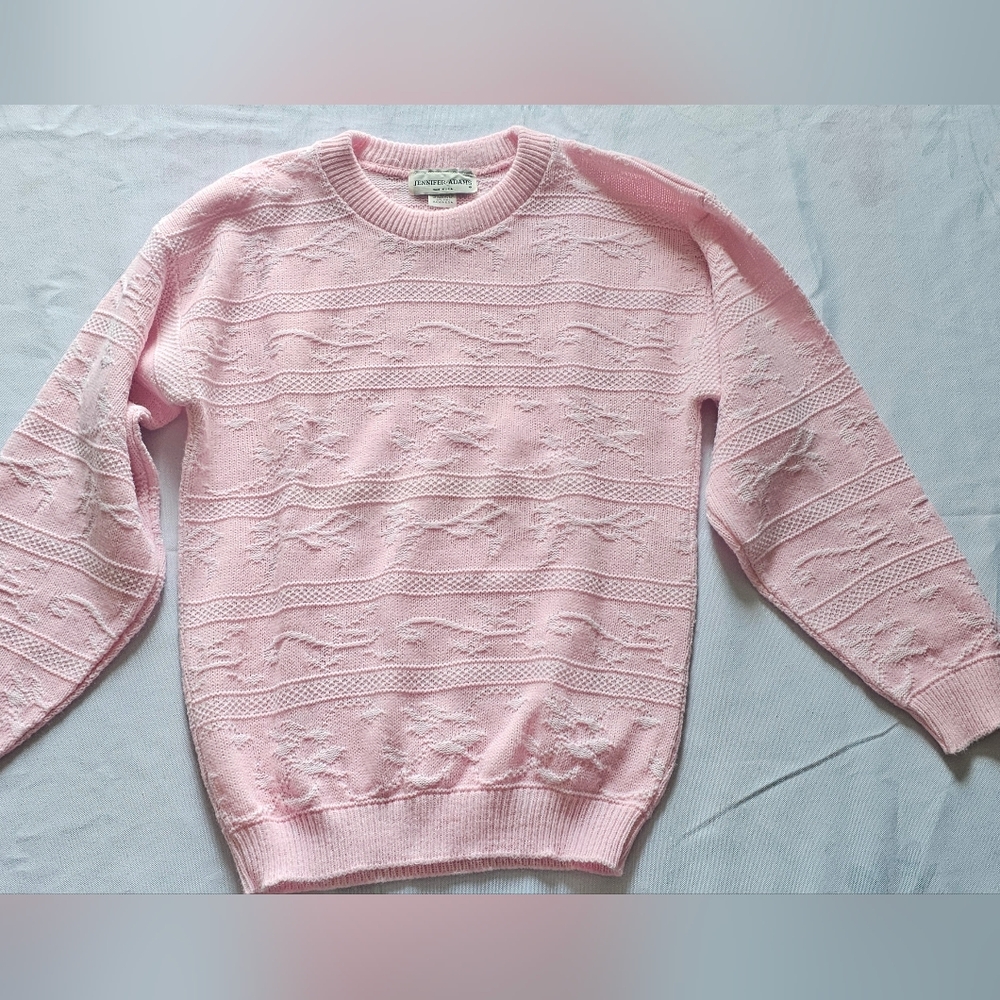 Jennifer Adams Womens Vintage Pink 100% Acrylic Sweater Size Small